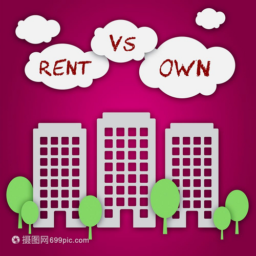 RentVs自己拥有的房屋与购和租赁财产相抵触比较住房或投资的最佳生活方式3d说明
